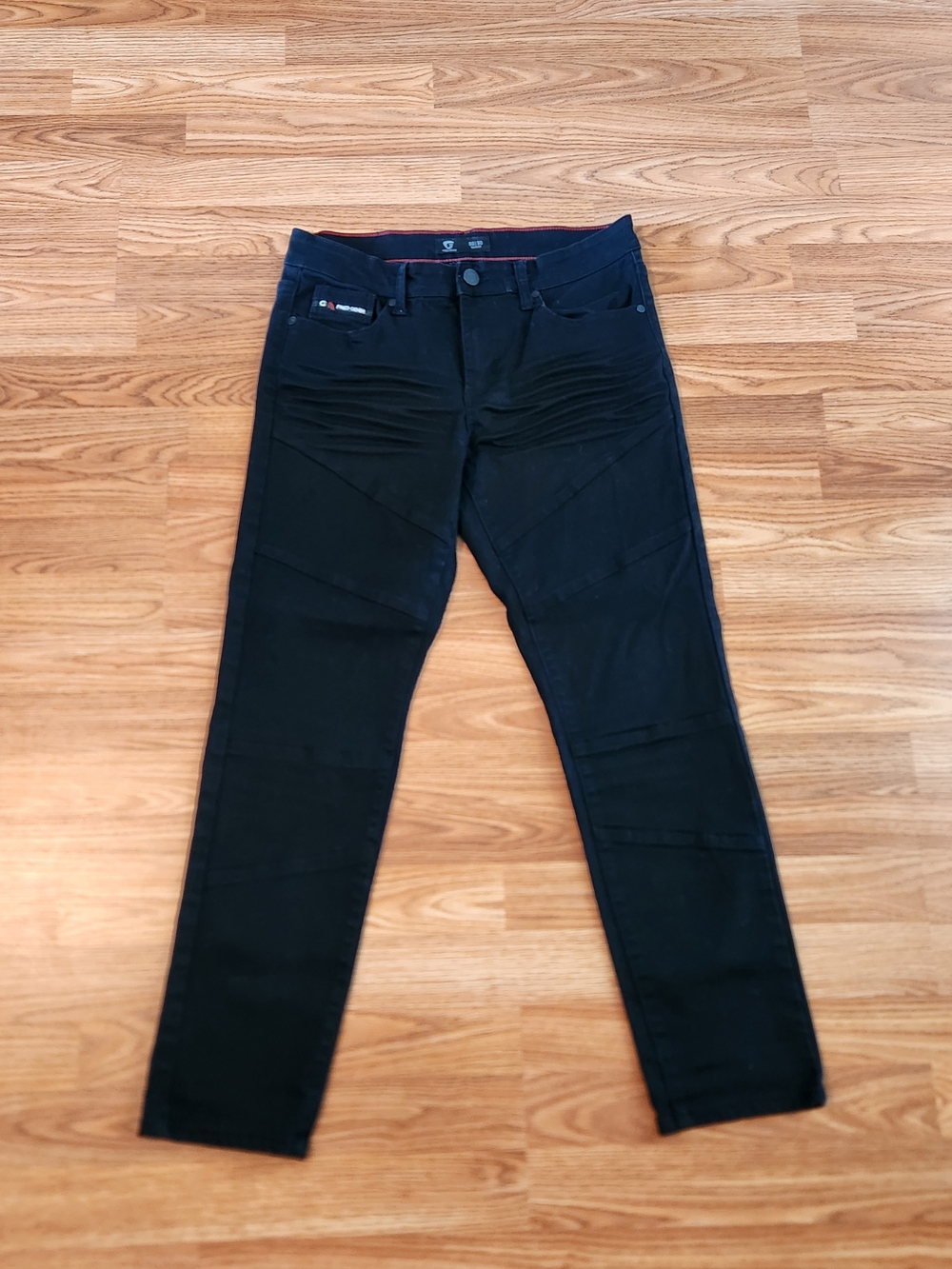 Black Men’s Slim Fried Denim Jeans